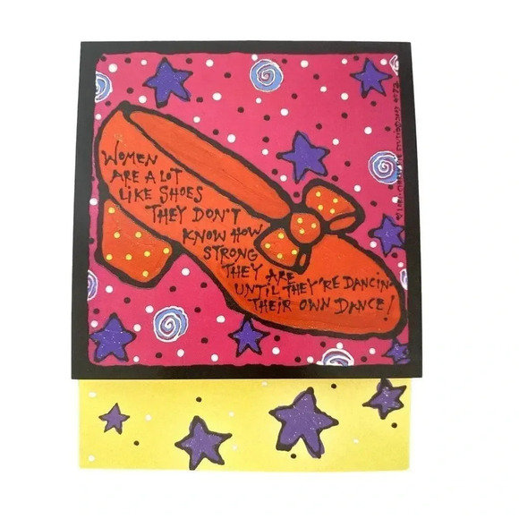 VTG 6/pk BLANK Greeting Cards Shoes Stars Funny Leanin' Tree Lori Wiseman - Picture 3 of 14